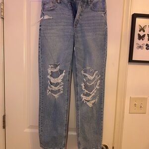 American Eagle Outfitters Blue Boyfriend Jeans Distressed